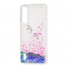 Чехол для Xiaomi Mi A3 Pro / Mi CC9 Блестки вода "море чайки"