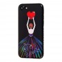 Чохол Magic Girl для iPhone 7/8 серце зі стразами чорний