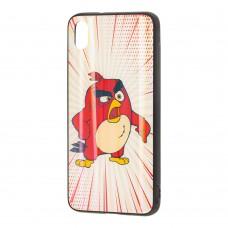 Чехол для Xiaomi Redmi 7A glass "Angry Birds" Red