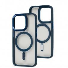 Чохол для iPhone 15 Pro Berlia Color Metal MagSafe blue