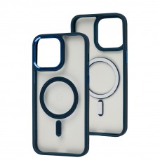 Чехол для iPhone 15 Pro Max Berlia Color Metal MagSafe blue