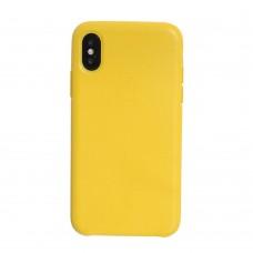Чохол для iPhone X Silicone case Leather жовтий