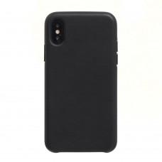 Чехол для iPhone X Silicone case Leather черный