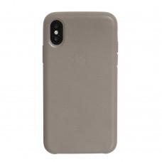 Чехол для iPhone X Silicone case Leather серый