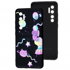 Чехол для Xiaomi Mi Note 10 Lite Wave Fancy purple space / black