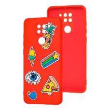 Чехол для Xiaomi Redmi Note 9 Wave Fancy color style / red