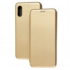 Чехол книжка Premium для Samsung Galaxy A02 (A022) золотистый