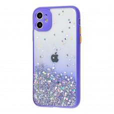 Чехол для iPhone 11 Glitter Bling сиреневый
