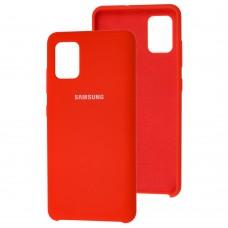 Чехол Silicone для Samsung Galaxy A51 (A515) Premium красный