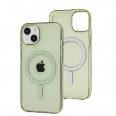 Чохол для iPhone 14 Clear color MagSafe green