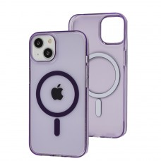 Чохол для iPhone 14 Clear color MagSafe purple