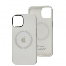 Чехол для iPhone 14 Metal Camera MagSafe Silicone white