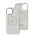 Чохол для iPhone 14 Metal Camera MagSafe Silicone white