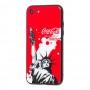 Чохол White Knight для iPhone 7 / 8 Glass статуя Свободи