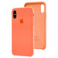 Чехол Silicone для iPhone X / Xs case фламинго