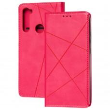 Чохол книжка Business Leather для Xiaomi Redmi Note 8T малиновий