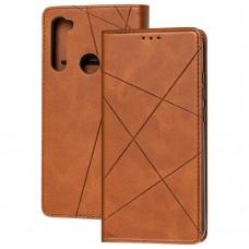 Чехол книжка Business Leather для Xiaomi Redmi Note 8T коричневый