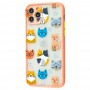 Чохол для iPhone 11 Pro Wave Cartoon cats / peach