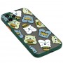 Чехол для iPhone 11 Pro Wave Cartoon bear and burger / forest green