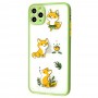 Чохол для iPhone 11 Pro Max Wave Cartoon happy fox/mint gum