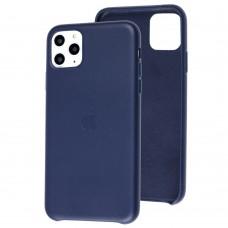 Чохол для iPhone 11 Pro Max Leather case (Leather) темно-синій