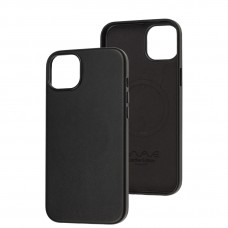 Чехол для iPhone 15 Plus WAVE Premium leather MagSafe midnight