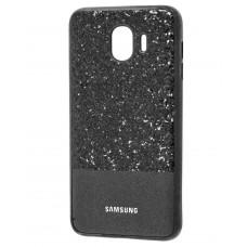 Чехол для Samsung Galaxy J4 2018 (J400) Label Case Leather + Shining черный