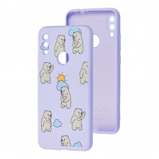 Чехол для Xiaomi Redmi Note 7 Wave Fancy cute bears / light purple