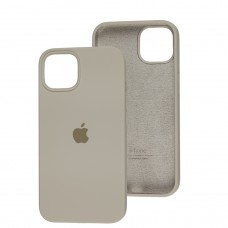 Чохол для iPhone 13 / 14 Square Full silicone сірий / stone