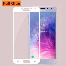 Защитное стекло для Samsung Galaxy J4 2018 (J400) Full Glue белое