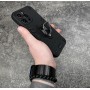Чехол для Xiaomi Poco M5 Transformer Ring ударопрочный с черным кольцом.