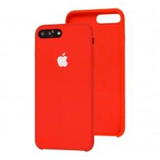 Чохол Silicone для iPhone 7 Plus / 8 Plus сase червоний біле яблуко