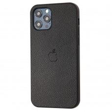 Чохол для iPhone 12 / 12 Pro Leather cover чорний