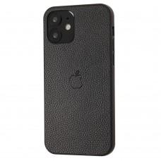 Чехол для iPhone 12 mini Leather cover черный