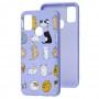 Чохол для Samsung Galaxy M21 / M30s Wave Fancy funny cats / light purple