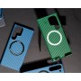 Чехол для Samsung Galaxy S23 Ultra (S918) Wave Carbon MagSafe green