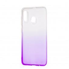 Чехол для Samsung Galaxy A20 / A30 Gradient Design бело-фиолетовый