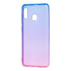 Чохол для Samsung Galaxy A20/A30 Gradient Design рожево-блакитний