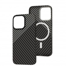 Чохол для iPhone 13 Pro Carbon MagSafe black gray