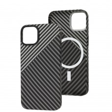 Чохол для iPhone 12/12 Pro Carbon MagSafe black gray
