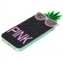3D чохол pink для iPhone 6 чорний ананас