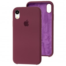 Чехол для iPhone Xr Silicone case темно-бордовый