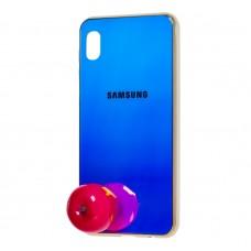 Чехол Shining для Samsung Galaxy A10 (A105) зеркальный голубой
