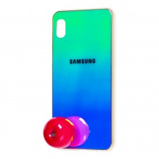 Чехол Shining для Samsung Galaxy A10 (A105) зеркальный зелено-голубой