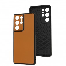 Чехол для Samsung Galaxy S21 Ultra (G998) Classic leather case orange