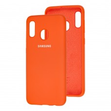 Чохол для Samsung Galaxy A20/A30 Silicone Full помаранчевий