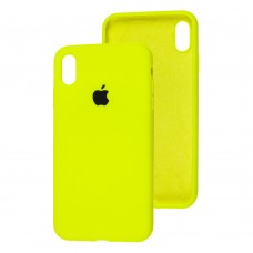 Чохол для iPhone Xs Max Silicone Full fluorescent yellow