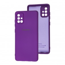 Чехол для Samsung Galaxy A71 (A715) Silicone Full camera фиолетовый / purple