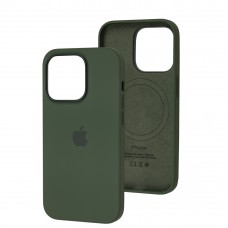 Чехол для iPhone 14 Pro MagSafe Silicone Full Size olive