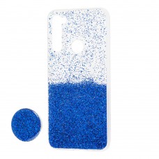 Чохол для Xiaomi Redmi Note 8T Fashion блискітки + popsocket синій